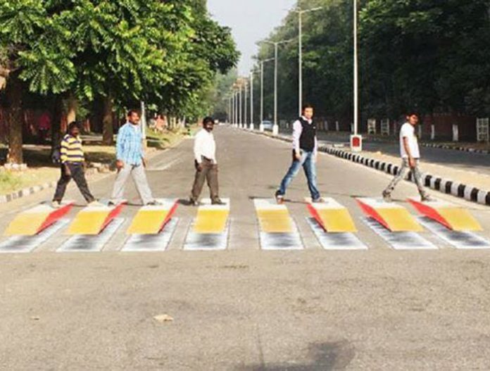 Chandigarh 3D zebra crossing
